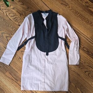 COS Black and Pink Button-Up Vest Dress